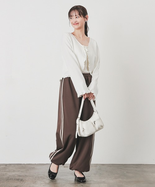 Honeys（ハニーズ）の「【ハニぽか】あったかライン入りパンツ（スウェットパンツ・レディース・ブラウン/杢グレー/ブラック・SS/M/L/S/LL）」の21枚目の写真