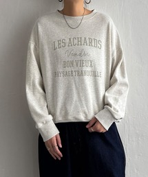 チェーンステッチ刺繍ロゴ裏毛プルオーバー