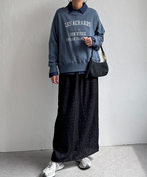 LBC（エルビーシー）の「チェーンステッチ刺繍ロゴ裏毛プルオーバー（スウェット・レディース・ナチュラル/ブルー/チャコール/ベージュ・M/L）」の9枚目の写真