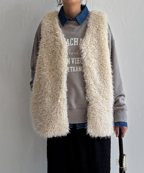 LBC（エルビーシー）の「チェーンステッチ刺繍ロゴ裏毛プルオーバー（スウェット・レディース・ナチュラル/ブルー/チャコール/ベージュ・M/L）」の10枚目の写真