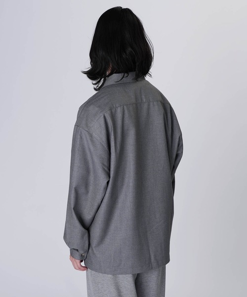 Aphlotus(アプロタス)の「オーバーサイズTRオープンカラーシャツ(シャツ/ブラウス・メンズ・グレー/ブラック・LARGE/MEDIUM/SMALL)」の4枚目の写真
