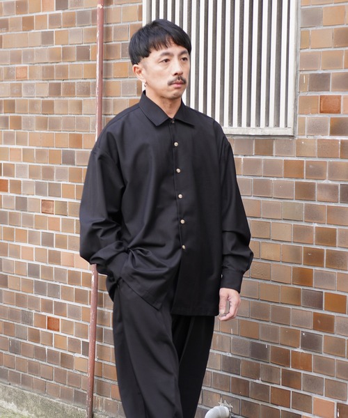 Aphlotus(アプロタス)の「オーバーサイズTRオープンカラーシャツ(シャツ/ブラウス・メンズ・グレー/ブラック・LARGE/MEDIUM/SMALL)」の6枚目の写真