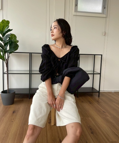 AMAIL（アマイル）の「Corduroy Shorts（その他パンツ・レディース・ダークブラウン/アイボリー・MEDIUM/SMALL）」の10枚目の写真