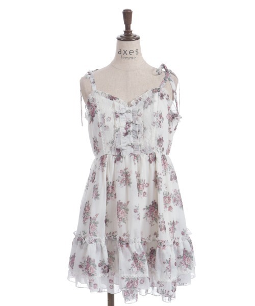 アクシーズファム　花柄キャミソール　チュニック 花柄キャミチュニック（チュニック）｜axes femme（アクシーズ