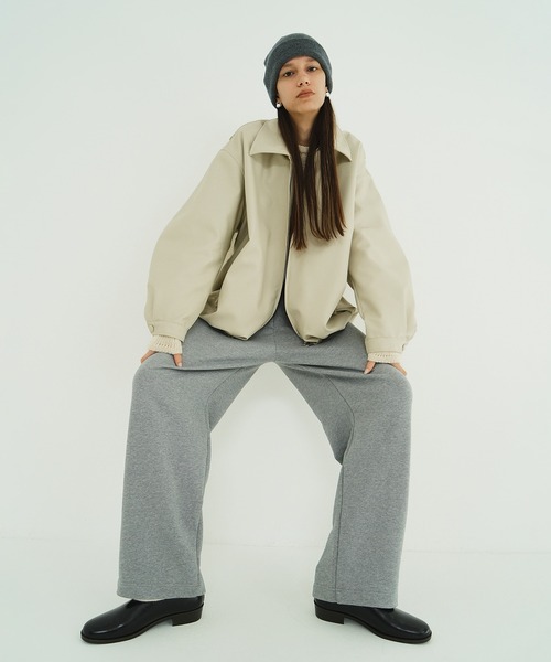 CLANE(クラネ)の「FAKE LEATHER BALLOON JACKET(その他アウター・レディース・アイボリー/ブラウン・1/2)」の14枚目の写真