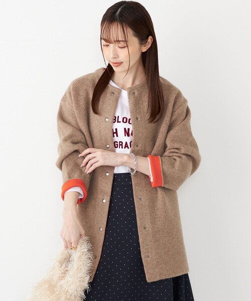 SHIPS Colors:〈手洗い可能〉チャイニーズラクーン 接結 ミディアム