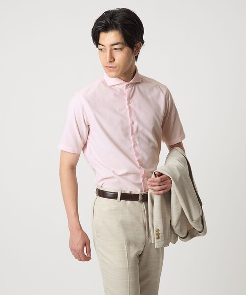 A DAY IN THE LIFE UNITED ARROWS(アデイインザライフユナイテッドアローズ)の「カラミ カッタウェイカラー ショートスリーブシャツ<A DAY IN THE LIFE>(シャツ/ブラウス・メンズ・ライトピンク/ライトブルー・L/M/S)」の3枚目の写真