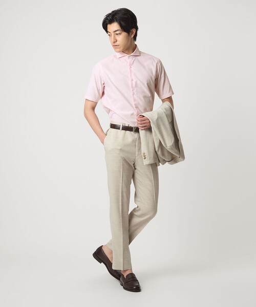 A DAY IN THE LIFE UNITED ARROWS(アデイインザライフユナイテッドアローズ)の「カラミ カッタウェイカラー ショートスリーブシャツ<A DAY IN THE LIFE>(シャツ/ブラウス・メンズ・ライトピンク/ライトブルー・L/M/S)」の4枚目の写真