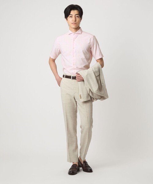 A DAY IN THE LIFE UNITED ARROWS(アデイインザライフユナイテッドアローズ)の「カラミ カッタウェイカラー ショートスリーブシャツ<A DAY IN THE LIFE>(シャツ/ブラウス・メンズ・ライトピンク/ライトブルー・L/M/S)」の5枚目の写真