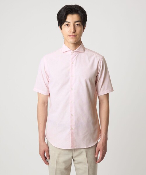 A DAY IN THE LIFE UNITED ARROWS(アデイインザライフユナイテッドアローズ)の「カラミ カッタウェイカラー ショートスリーブシャツ<A DAY IN THE LIFE>(シャツ/ブラウス・メンズ・ライトピンク/ライトブルー・L/M/S)」の6枚目の写真