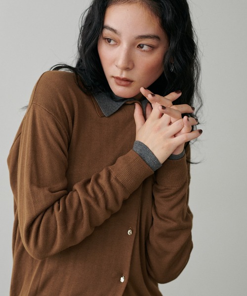 LARUTA(ラルータ)の「【LARUTA】テロポロニット(ニット/セーター・レディース・ブラウン/ブラック/チャコールグレー・FREE)」の13枚目の写真