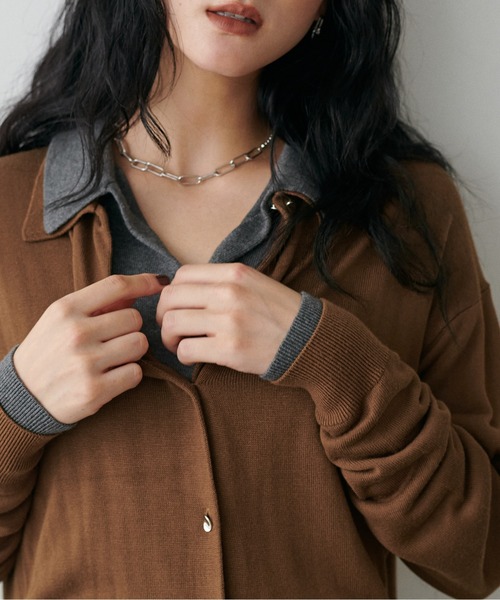 LARUTA(ラルータ)の「【LARUTA】テロポロニット(ニット/セーター・レディース・ブラウン/ブラック/チャコールグレー・FREE)」の12枚目の写真