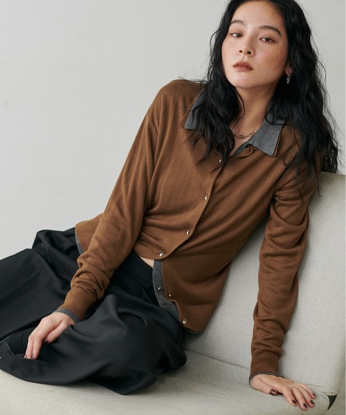 LARUTA(ラルータ)の「【LARUTA】テロポロニット(ニット/セーター・レディース・ブラウン/ブラック/チャコールグレー・FREE)」の17枚目の写真