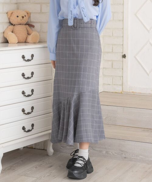 ems excite（エムズエキサイト）の「共ベルトマーメイドSK（スカート・レディース・グレー系その他2/ブラック/ナチュラル・FREE）」の2枚目の写真