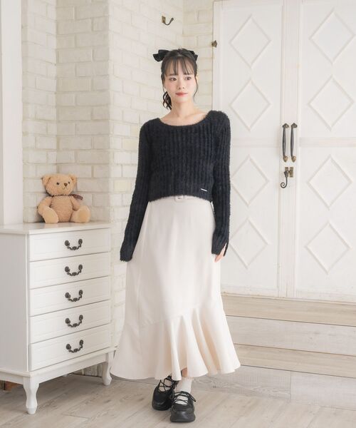 ems excite（エムズエキサイト）の「共ベルトマーメイドSK（スカート・レディース・グレー系その他2/ブラック/ナチュラル・FREE）」の4枚目の写真