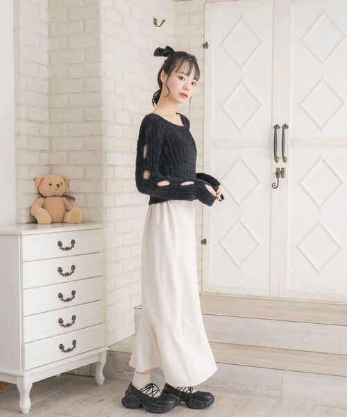 ems excite（エムズエキサイト）の「共ベルトマーメイドSK（スカート・レディース・グレー系その他2/ブラック/ナチュラル・FREE）」の5枚目の写真