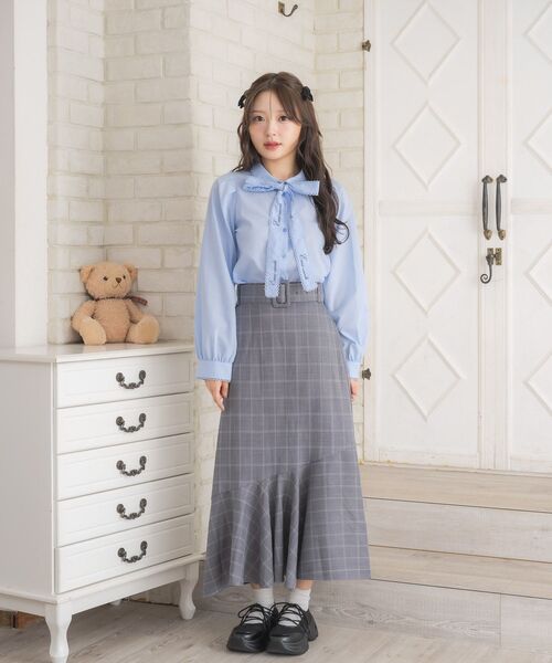 ems excite（エムズエキサイト）の「共ベルトマーメイドSK（スカート・レディース・グレー系その他2/ブラック/ナチュラル・FREE）」の21枚目の写真