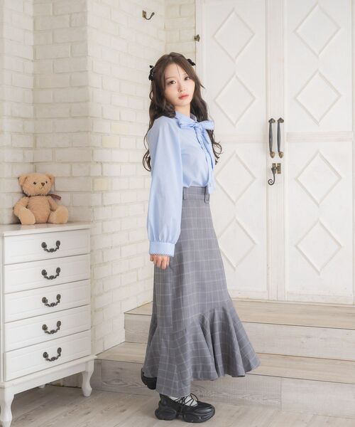 ems excite（エムズエキサイト）の「共ベルトマーメイドSK（スカート・レディース・グレー系その他2/ブラック/ナチュラル・FREE）」の22枚目の写真