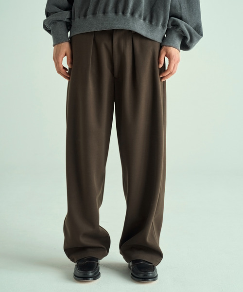 VICTIM（ヴィクティム）の「VICTIM ヴィクティム / WIDE EASY PANTS 圧縮フラノワイドイージーパンツ / VTM-25-P-102（スラックス・メンズ・ブラック/ブラウン/チャコールグレー・1/2/3）」の3枚目の写真