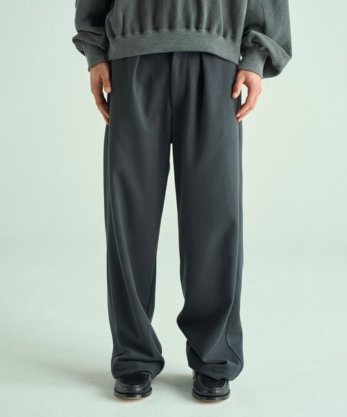 VICTIM（ヴィクティム）の「VICTIM ヴィクティム / WIDE EASY PANTS 圧縮フラノワイドイージーパンツ / VTM-25-P-102（スラックス・メンズ・ブラック/ブラウン/チャコールグレー・1/2/3）」の2枚目の写真