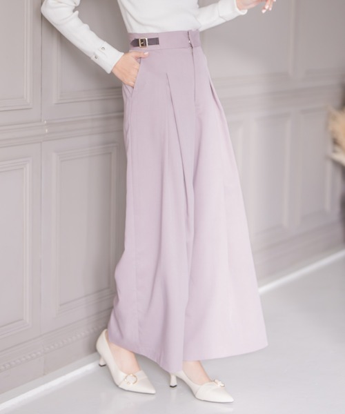 MISCH MASCH(ミッシュマッシュ)の「2025秋冬新作 サイドベルト付きワイドパンツ(その他パンツ・レディース・グレー/ピンク・S/M)」の2枚目の写真