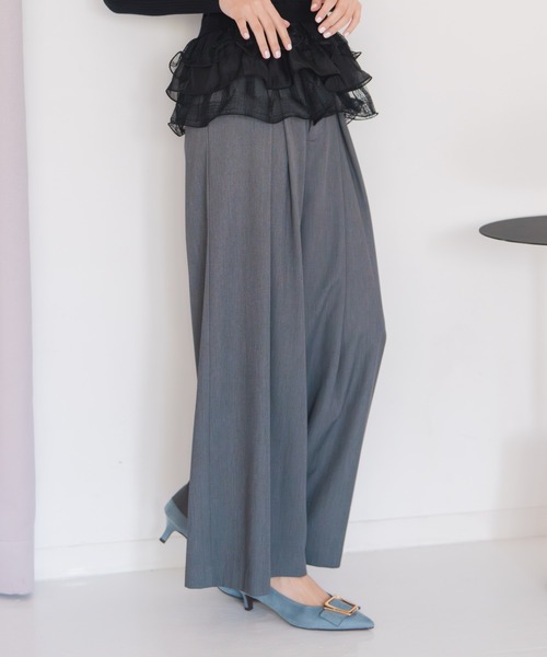 セール】2025秋冬新作 サイドベルト付きワイドパンツ（その他パンツ
