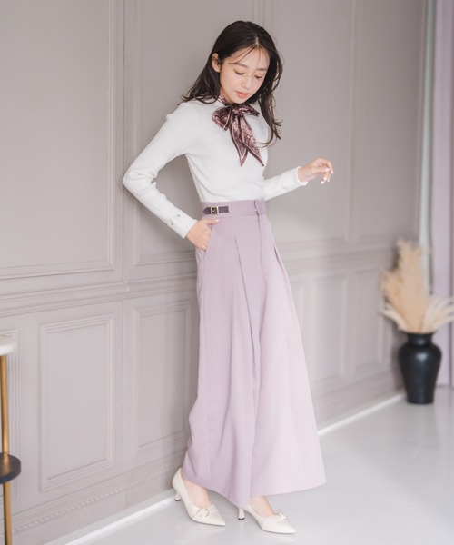 MISCH MASCH(ミッシュマッシュ)の「2025秋冬新作 サイドベルト付きワイドパンツ(その他パンツ・レディース・グレー/ピンク・S/M)」の16枚目の写真