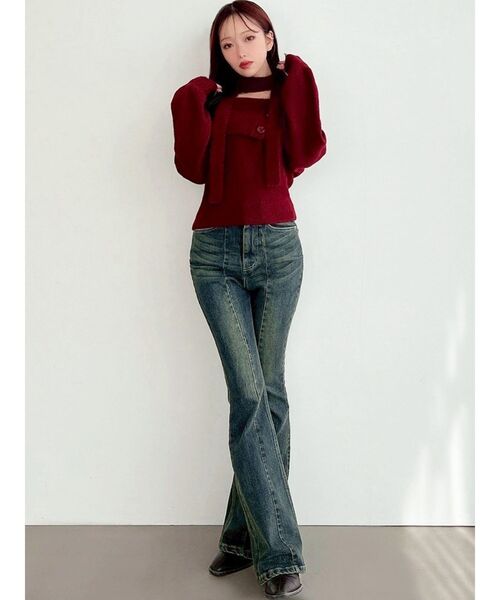 RESEXXY(リゼクシー)の「ビックカラーチョーカーニットトップス(ニット/セーター・レディース・ホワイト/グレー/レッド・FREE)」の15枚目の写真