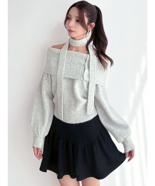 RESEXXY(リゼクシー)の「ビックカラーチョーカーニットトップス(ニット/セーター・レディース・ホワイト/グレー/レッド・FREE)」の16枚目の写真