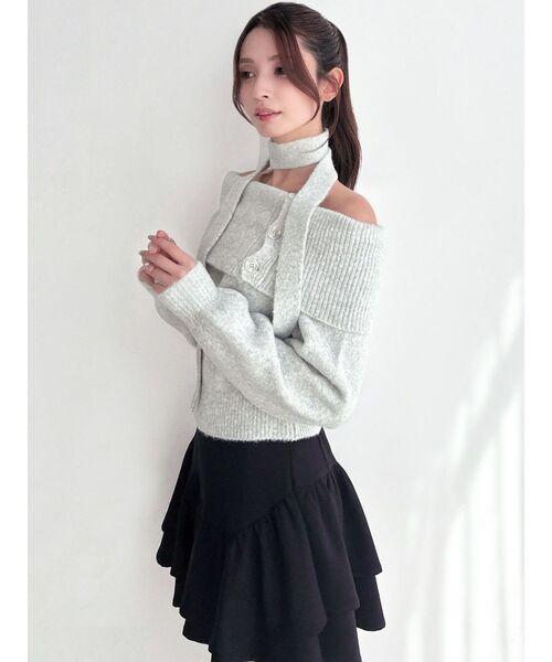 RESEXXY(リゼクシー)の「ビックカラーチョーカーニットトップス(ニット/セーター・レディース・ホワイト/グレー/レッド・FREE)」の17枚目の写真