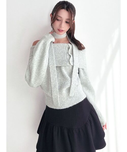 RESEXXY(リゼクシー)の「ビックカラーチョーカーニットトップス(ニット/セーター・レディース・ホワイト/グレー/レッド・FREE)」の18枚目の写真