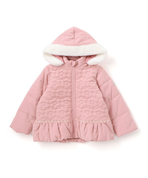 ファー付きフードキルト中綿ジャケット(80~130cm)（ダウンジャケット