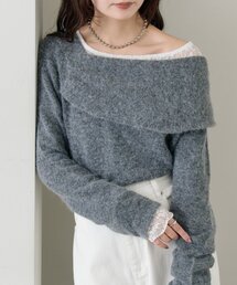 mystic | ワンショルデザインニット(ニット/セーター)