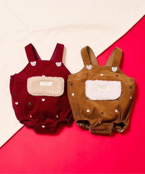apres les cours（アプレレクール）の「【リンク】tiny bear サロペット（その他ベビーウェア・キッズ・レッド/キャメル・80/70）」の6枚目の写真