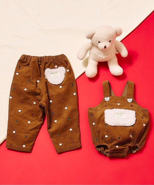 apres les cours（アプレレクール）の「【リンク】tiny bear サロペット（その他ベビーウェア・キッズ・レッド/キャメル・80/70）」の7枚目の写真