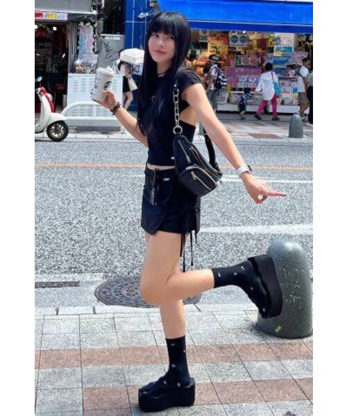 CRANK(クランク)の「ストリングラップスカートパンツ_ブラック(スカート・レディース・その他・SMALL/MEDIUM)」の5枚目の写真