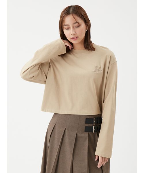 Mila Owen(ミラオーウェン)の「サガララメ刺繍ロンT(Tシャツ/カットソー・レディース・ベージュ/ネイビー/ホワイト/ライトブルー・F)」の12枚目の写真