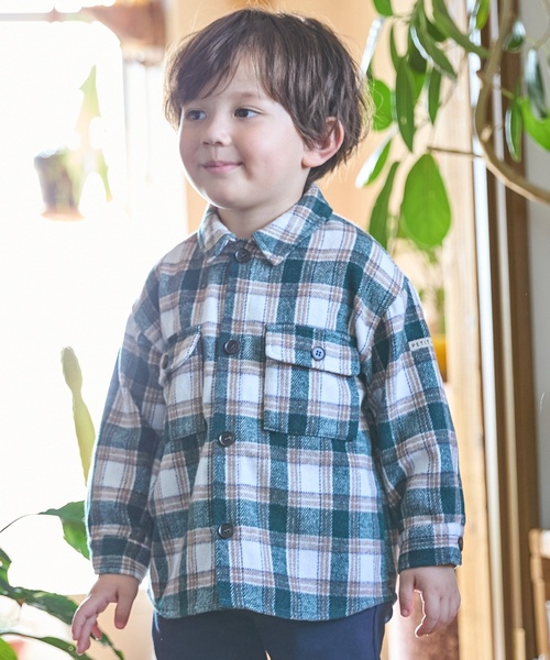 petit main（プティマイン）の「コーデュロイ/チェックアソートシャツ（シャツ/ブラウス・キッズ・カラフル/グレー・100cm/120cm/130cm/90cm/110cm/80ｃｍ）」の2枚目の写真