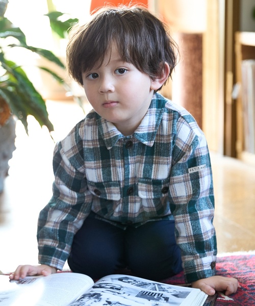 petit main（プティマイン）の「コーデュロイ/チェックアソートシャツ（シャツ/ブラウス・キッズ・カラフル/グレー・100cm/120cm/130cm/90cm/110cm/80ｃｍ）」の5枚目の写真