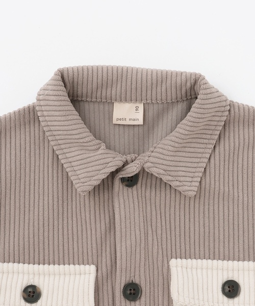 petit main（プティマイン）の「コーデュロイ/チェックアソートシャツ（シャツ/ブラウス・キッズ・カラフル/グレー・100cm/120cm/130cm/90cm/110cm/80ｃｍ）」の10枚目の写真