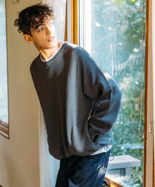 Firsthand(ファーストハンド)の「Firsthand/ファーストハンド ミラノリブ スピンドル クルーニット / イージーケア(ニット/セーター・メンズ・ネイビー/ブラック/チャコールグレー・M/L)」の16枚目の写真