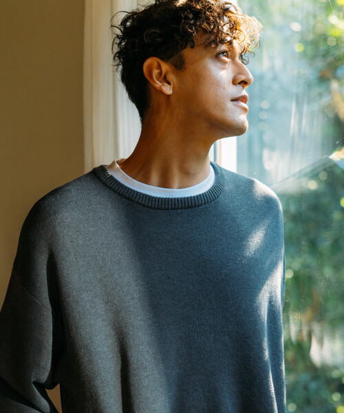 Firsthand(ファーストハンド)の「Firsthand/ファーストハンド ミラノリブ スピンドル クルーニット / イージーケア(ニット/セーター・メンズ・ネイビー/ブラック/チャコールグレー・M/L)」の10枚目の写真