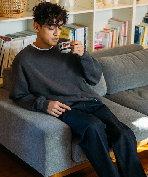 Firsthand(ファーストハンド)の「Firsthand/ファーストハンド ミラノリブ スピンドル クルーニット / イージーケア(ニット/セーター・メンズ・ネイビー/ブラック/チャコールグレー・M/L)」の13枚目の写真