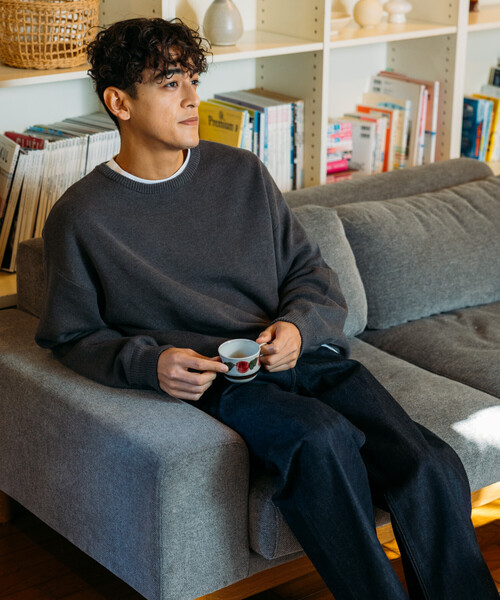 Firsthand(ファーストハンド)の「Firsthand/ファーストハンド ミラノリブ スピンドル クルーニット / イージーケア(ニット/セーター・メンズ・ネイビー/ブラック/チャコールグレー・M/L)」の14枚目の写真