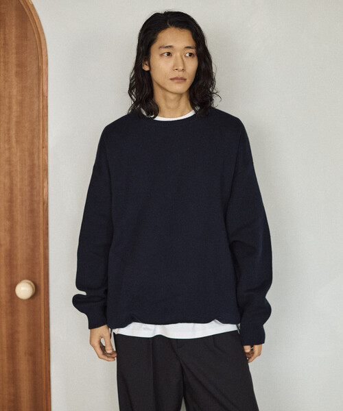 Firsthand(ファーストハンド)の「Firsthand/ファーストハンド ミラノリブ スピンドル クルーニット / イージーケア(ニット/セーター・メンズ・ネイビー/ブラック/チャコールグレー・M/L)」の4枚目の写真