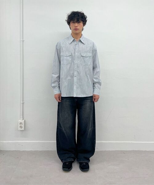 Millo Archive（ミロ アーカイブ）の「ルーズストレートデニムパンツ [ウォッシュドブラック]（デニムパンツ・メンズ・その他・MEDIUM/LARGE/X-LARGE）」の10枚目の写真