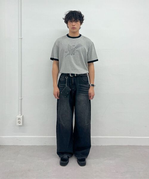 Millo Archive（ミロ アーカイブ）の「ルーズストレートデニムパンツ [ウォッシュドブラック]（デニムパンツ・メンズ・その他・MEDIUM/LARGE/X-LARGE）」の11枚目の写真