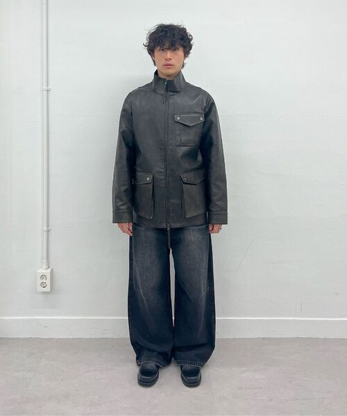 Millo Archive（ミロ アーカイブ）の「ルーズストレートデニムパンツ [ウォッシュドブラック]（デニムパンツ・メンズ・その他・MEDIUM/LARGE/X-LARGE）」の14枚目の写真