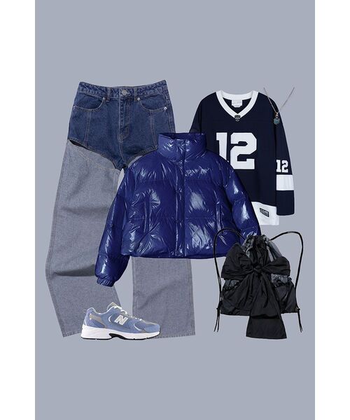 AVANDRESS(アバンドレス )の「Siberia Duck Shiny Crop Padding BLUE(ダウンジャケット/コート・レディース・ブルー・SMALL/MEDIUM/LARGE)」の7枚目の写真