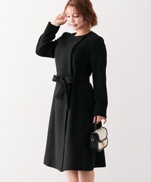 Nissen glamor（ニッセングラマー）の「【大きい胸専用】ウール混ノーカラーロングコート（ノーカラーコート）」